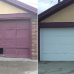 before and after - new garage door