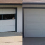 before and after - broken garage door