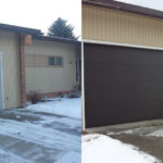 before and after - new garage door, new color